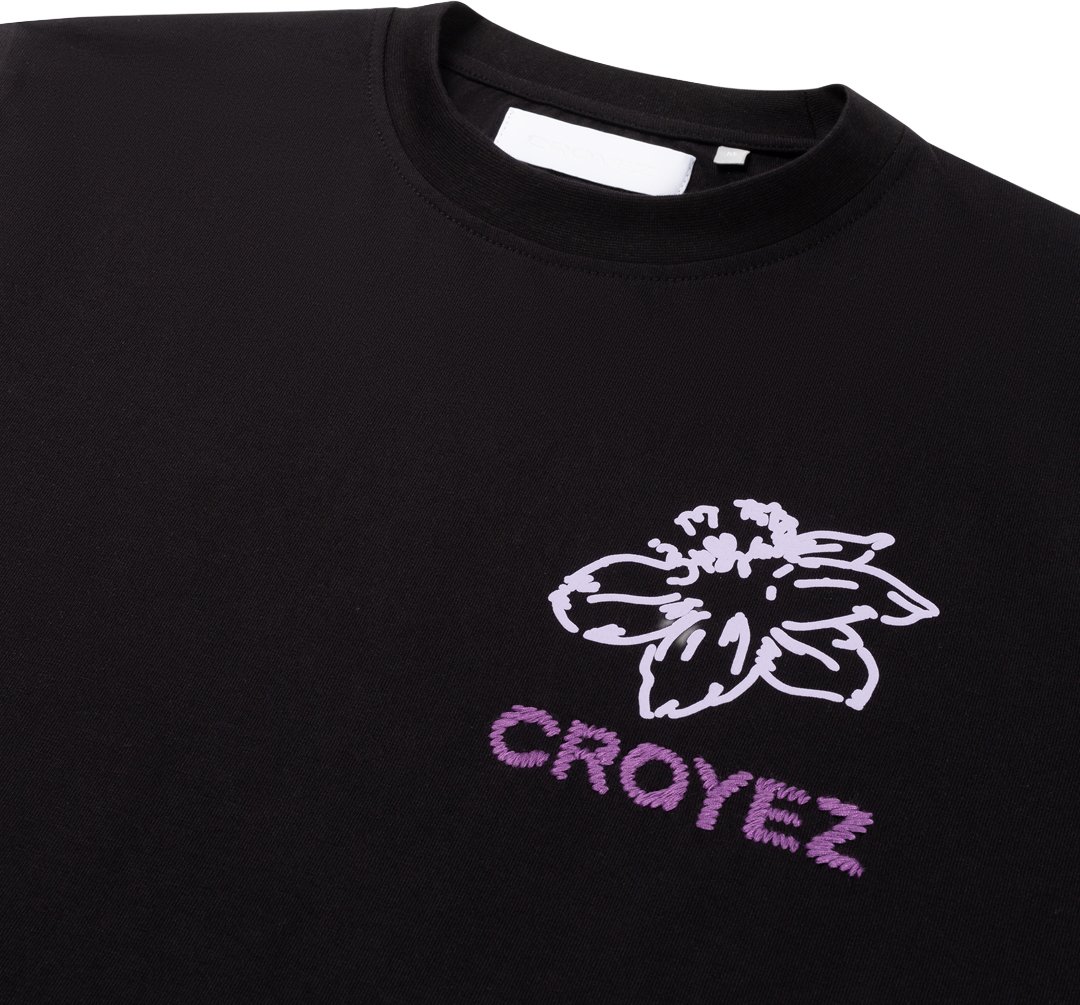 Croyez Gardener T-Shirt CR1-AW25-27 Black/Purple Zwart