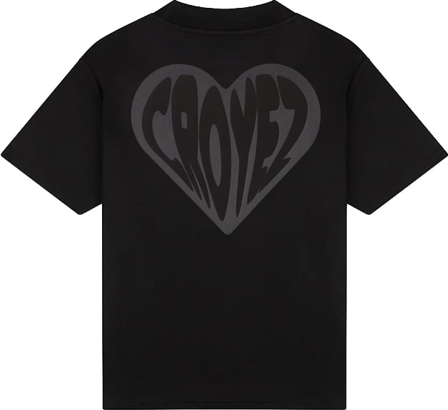 Croyez Puffed Heart T-Shirt CM1-FW25-21 Black Zwart