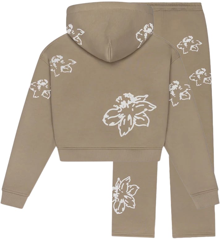Croyez Croyez Women Initial Flower Tracksuit Beige
