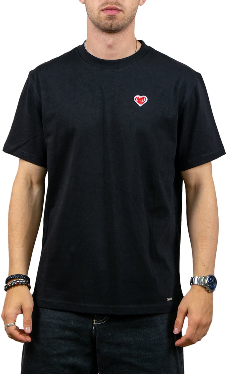 Croyez Felt Heart T-Shirt Zwart