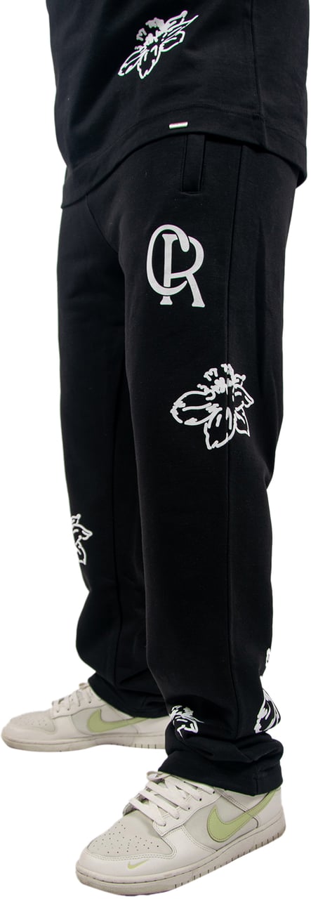 Croyez Straight Leg Flower Sweatpants Zwart