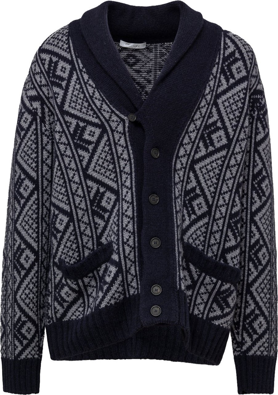 Cruciani Cardigans Grey/Blue Divers