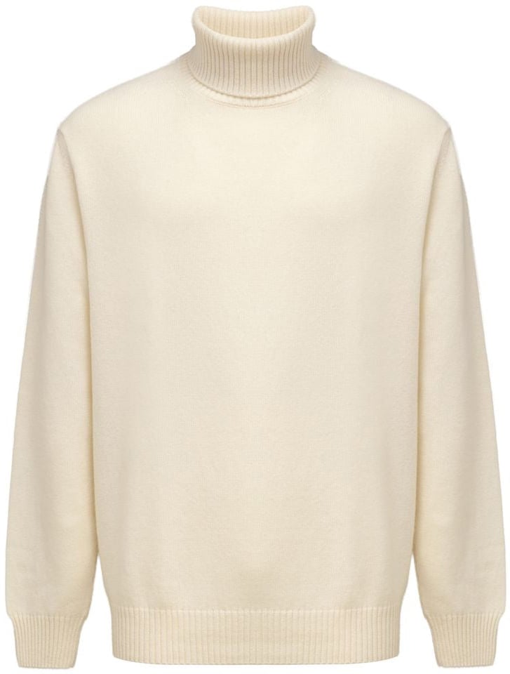 Cruciani White Cashmere Turtleneck Wit