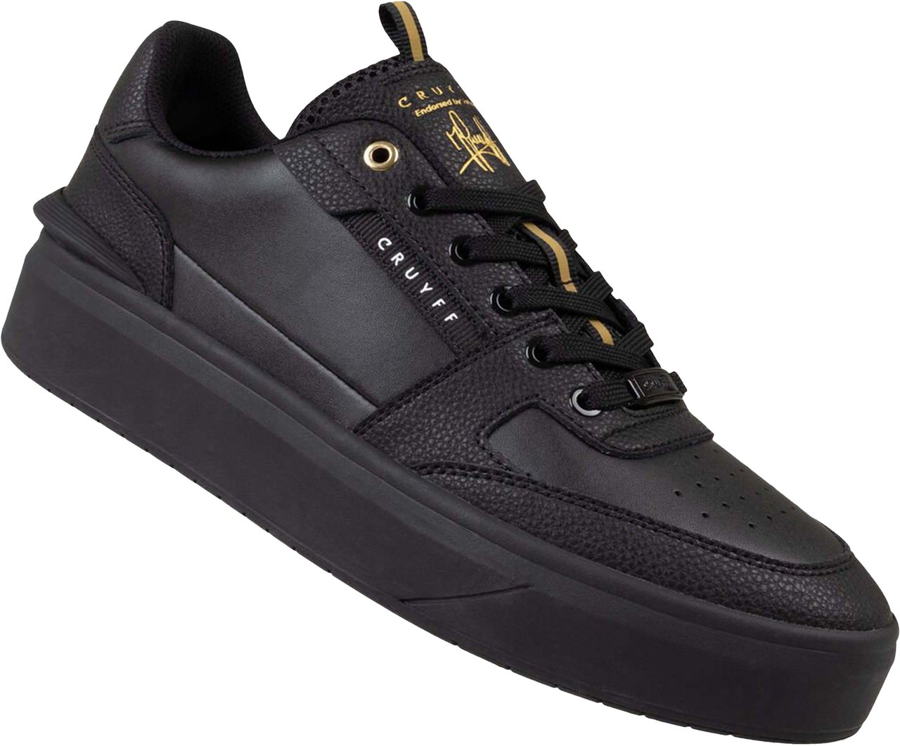 Cruyff Endorsed Tennis Soft Leather Sneaker Zwart