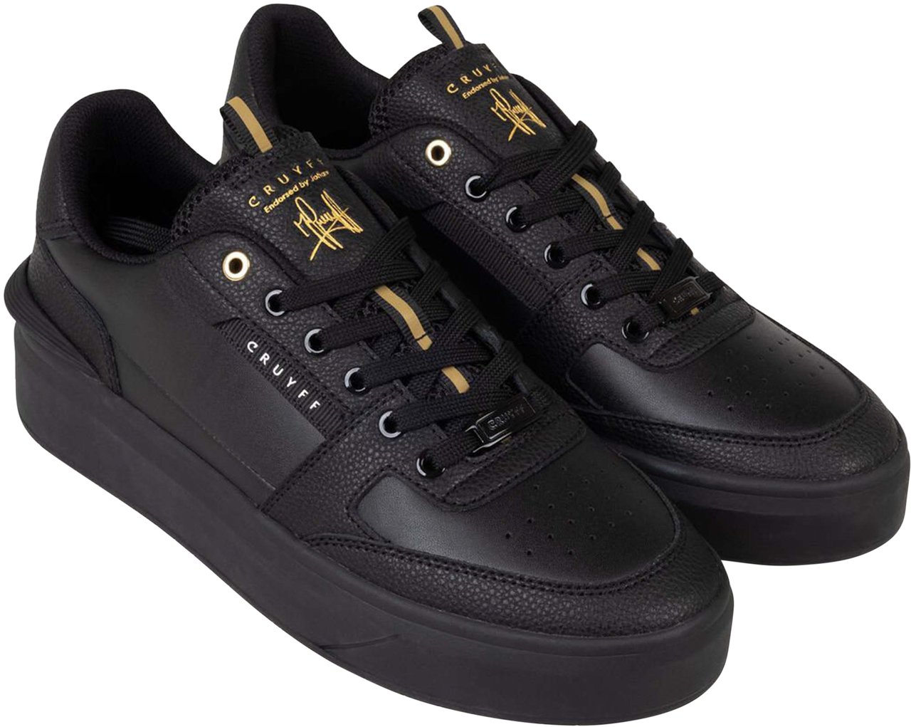 Cruyff Endorsed Tennis Soft Leather Sneaker Zwart