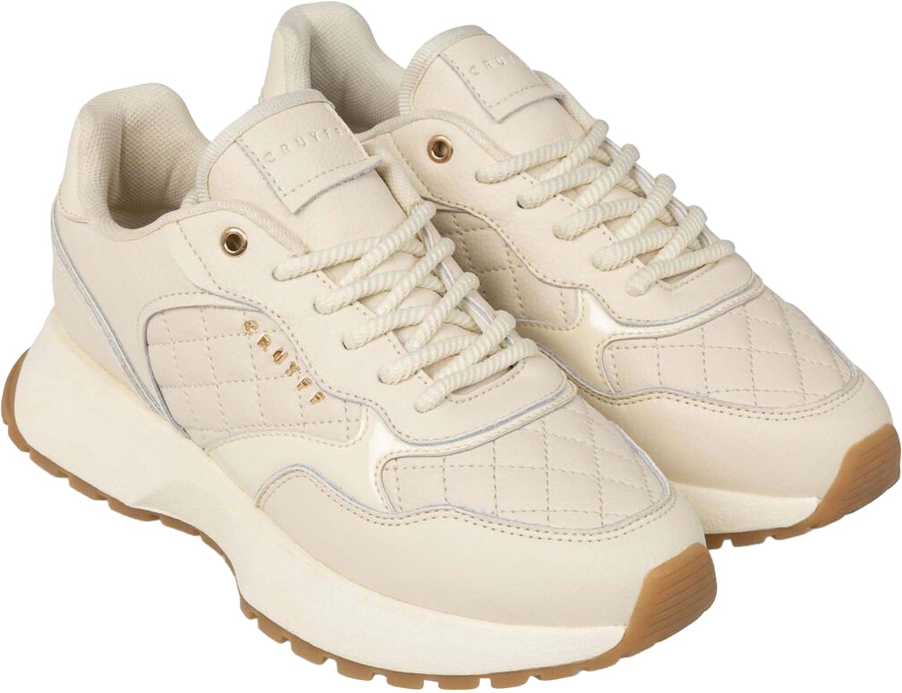 Cruyff Charlotte Runner - Quilted soft leather Sneaker Wit