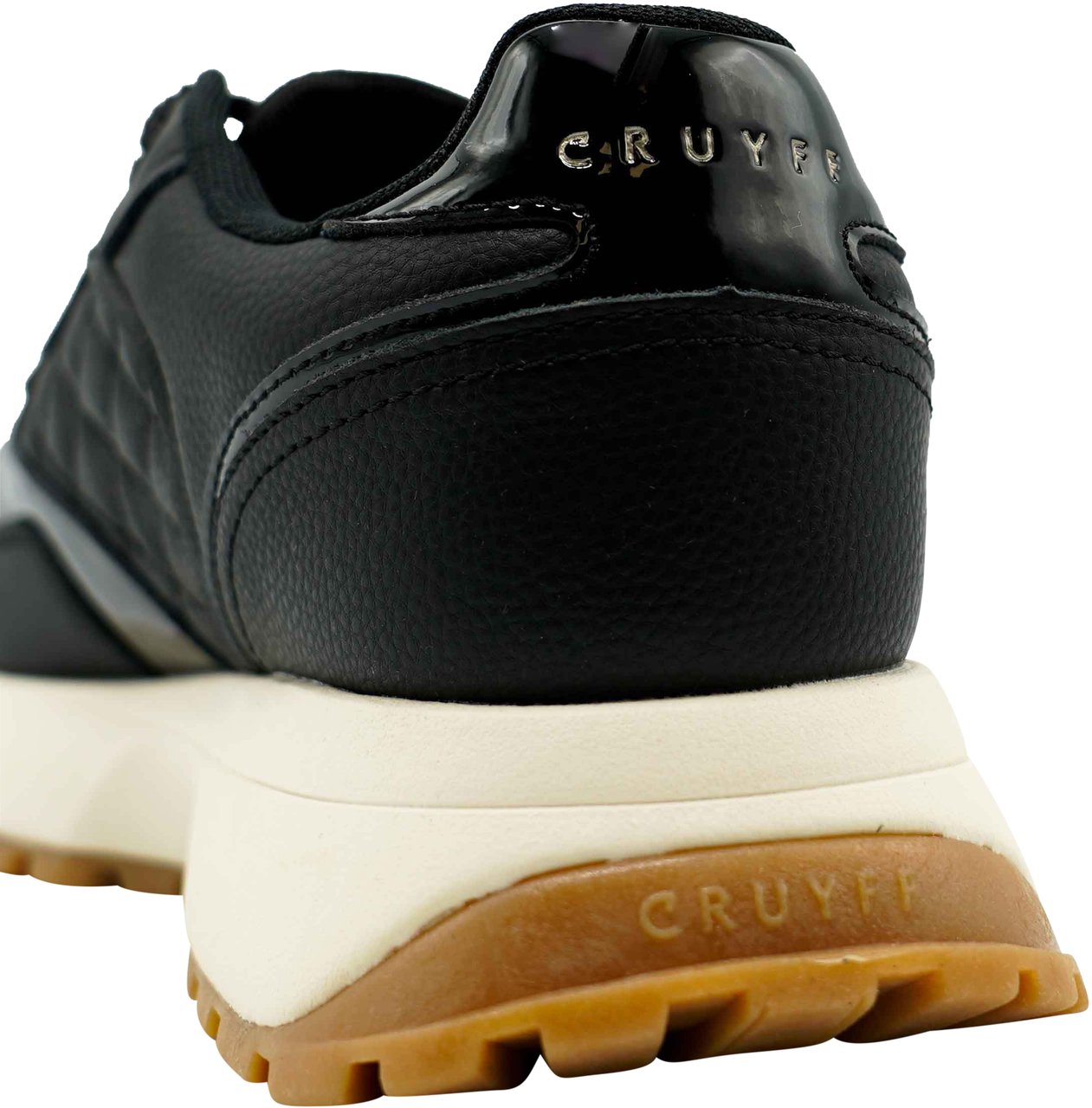 Cruyff Charlotte Runner - Quilted soft leather Sneaker Zwart