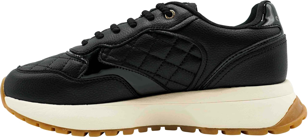 Cruyff Charlotte Runner - Quilted soft leather Sneaker Zwart