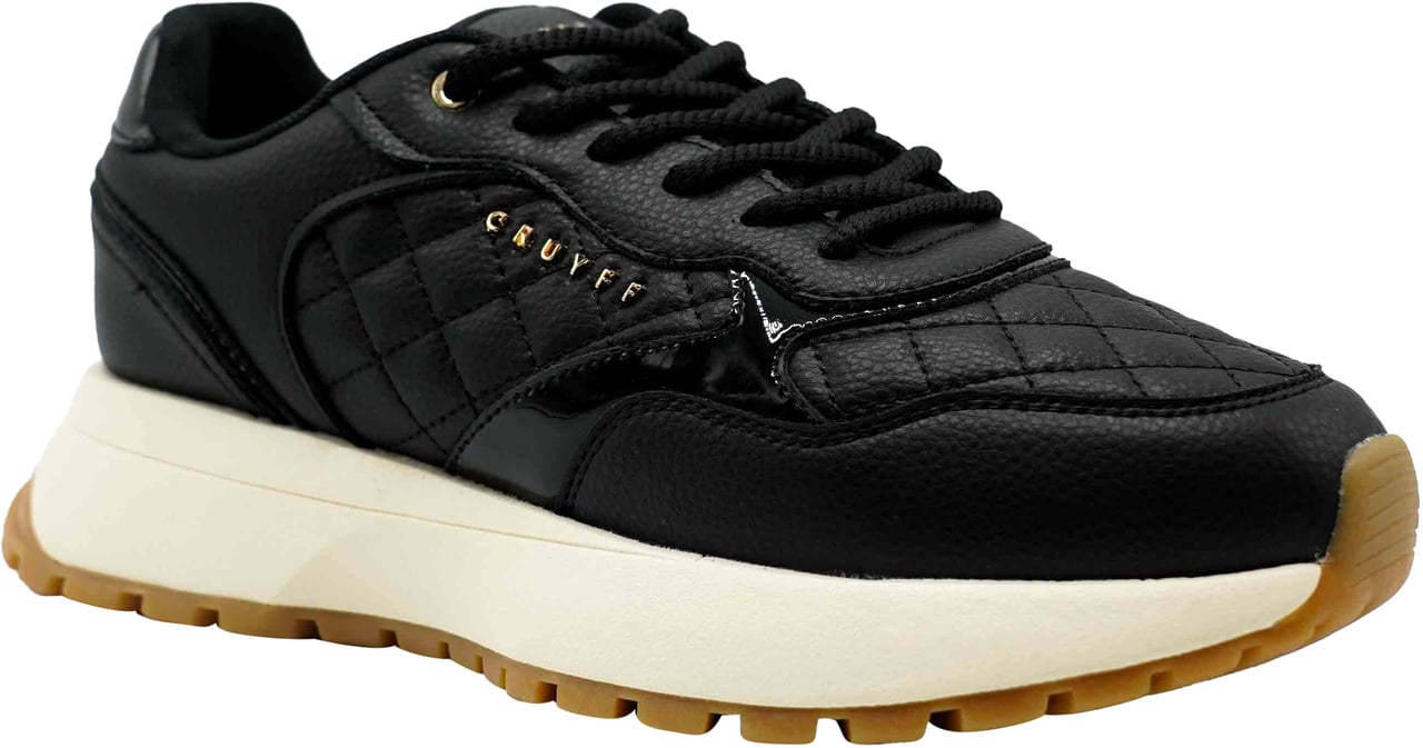 Cruyff Charlotte Runner - Quilted soft leather Sneaker Zwart