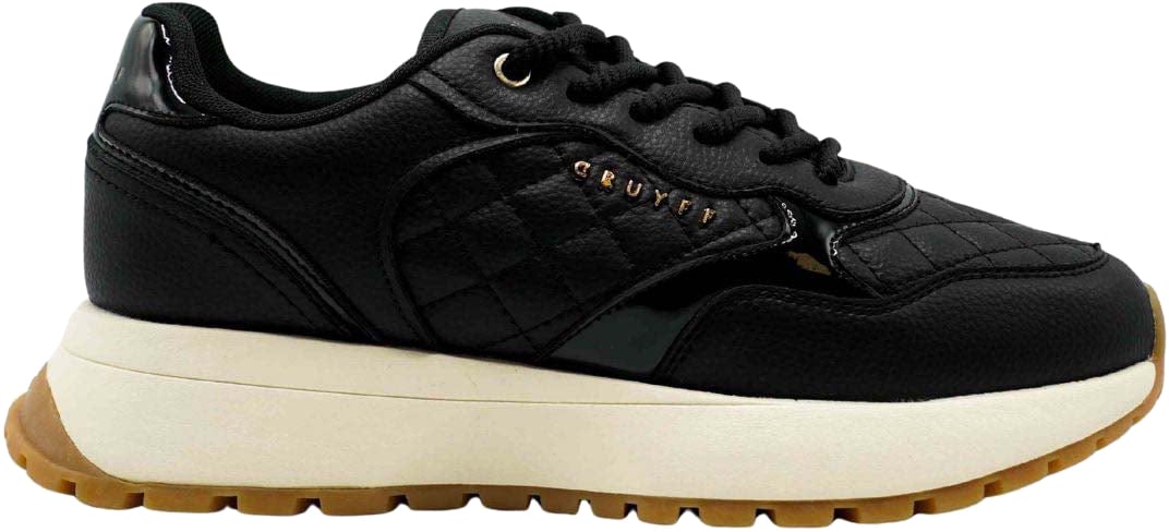 Cruyff Charlotte Runner - Quilted soft leather Sneaker Zwart