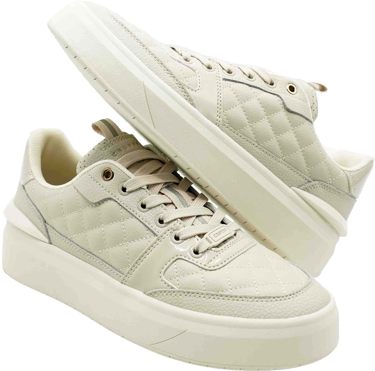 Cruyff Endorsed Tennis - Quilted soft leather Sneaker Wit