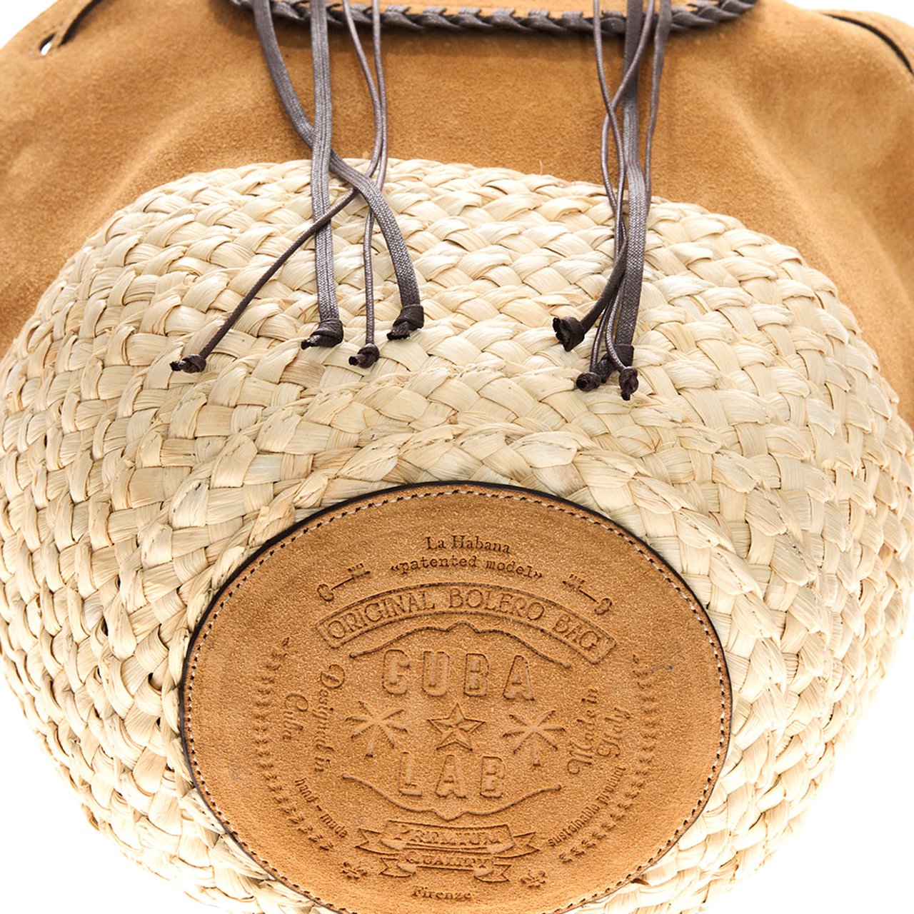 Cuba Lab Suede And Rafia Bolero Bag Neutraal