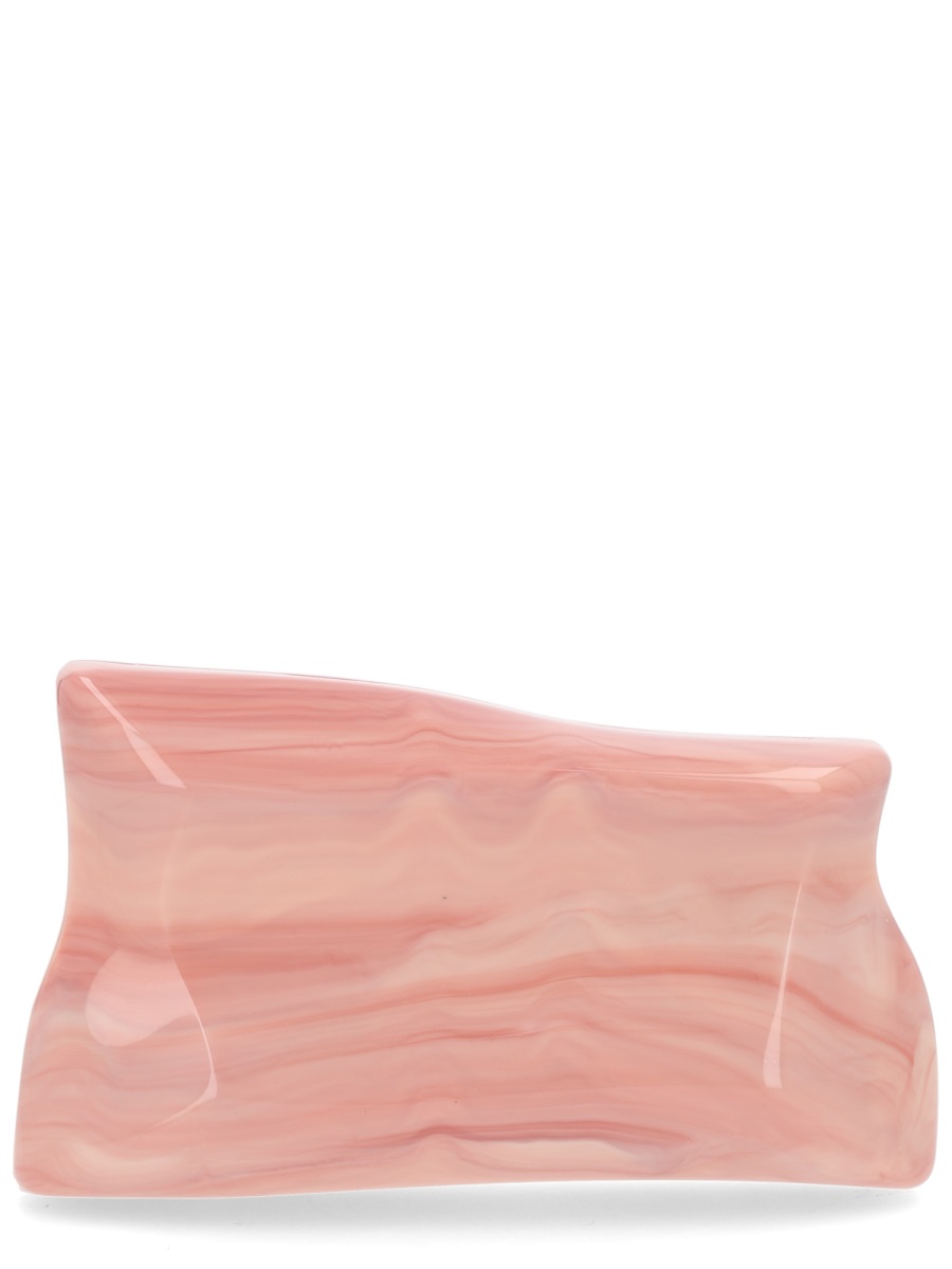Cult Gaia Malaya Wavy Marbled Acrylic Clutch Roze