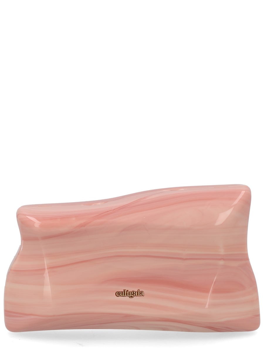 Cult Gaia Malaya Wavy Marbled Acrylic Clutch Roze