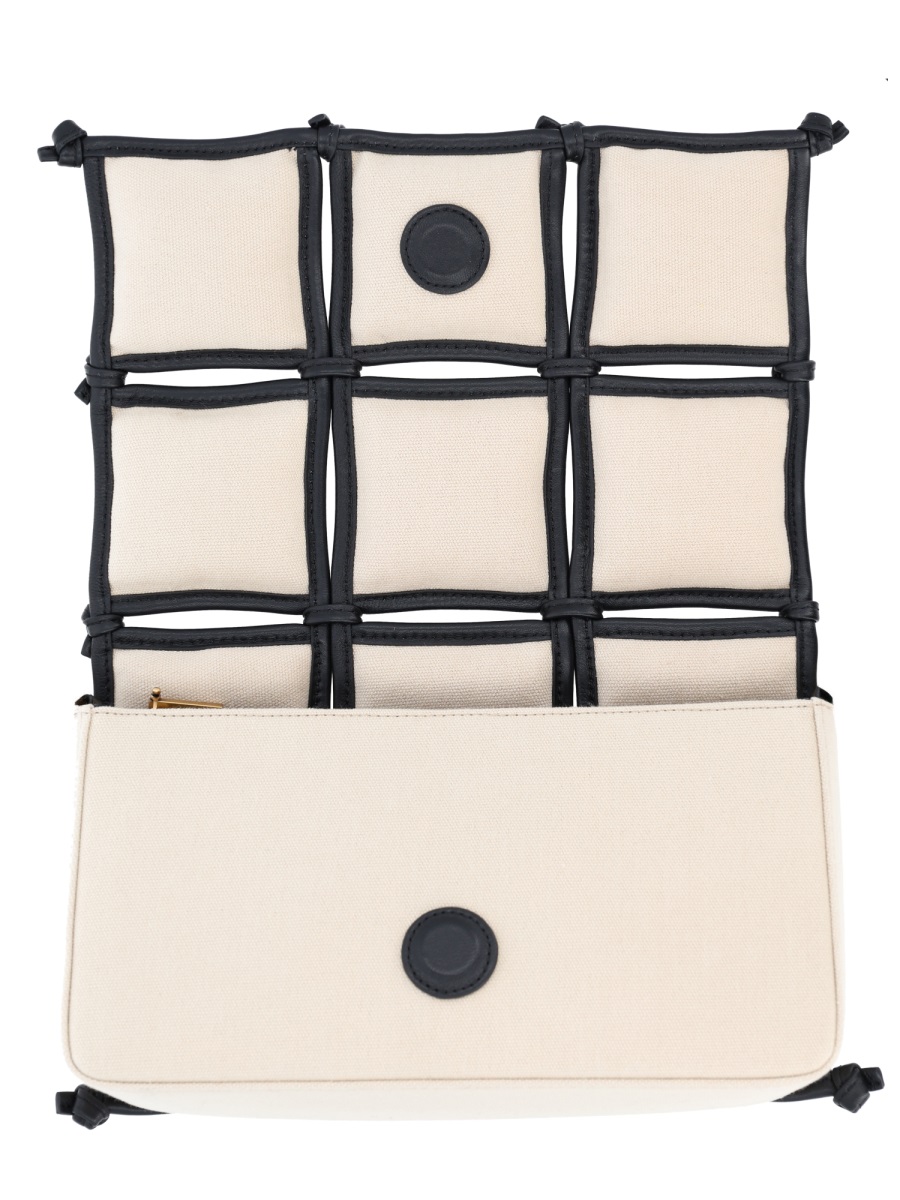 Cult Gaia Gaia Puff Grid Padded Shoulder Bag Neutraal