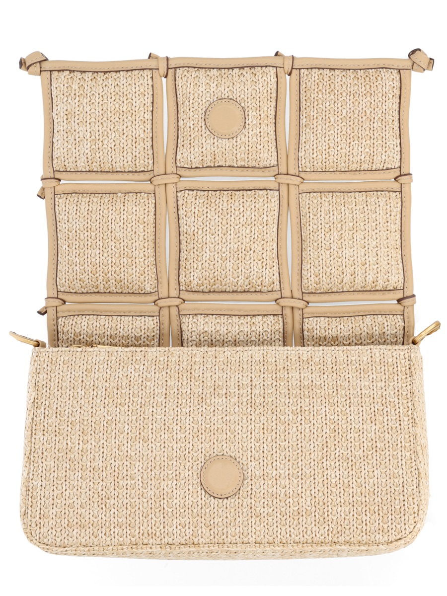 Cult Gaia Gaia Puff Woven Raffia Shoulder Bag Neutraal