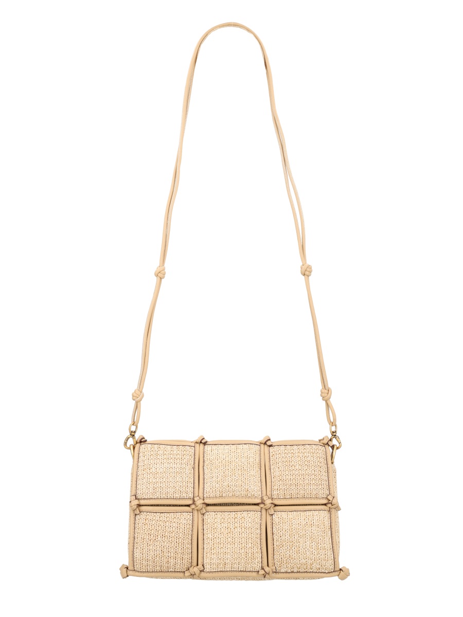 Cult Gaia Gaia Puff Woven Raffia Shoulder Bag Neutraal