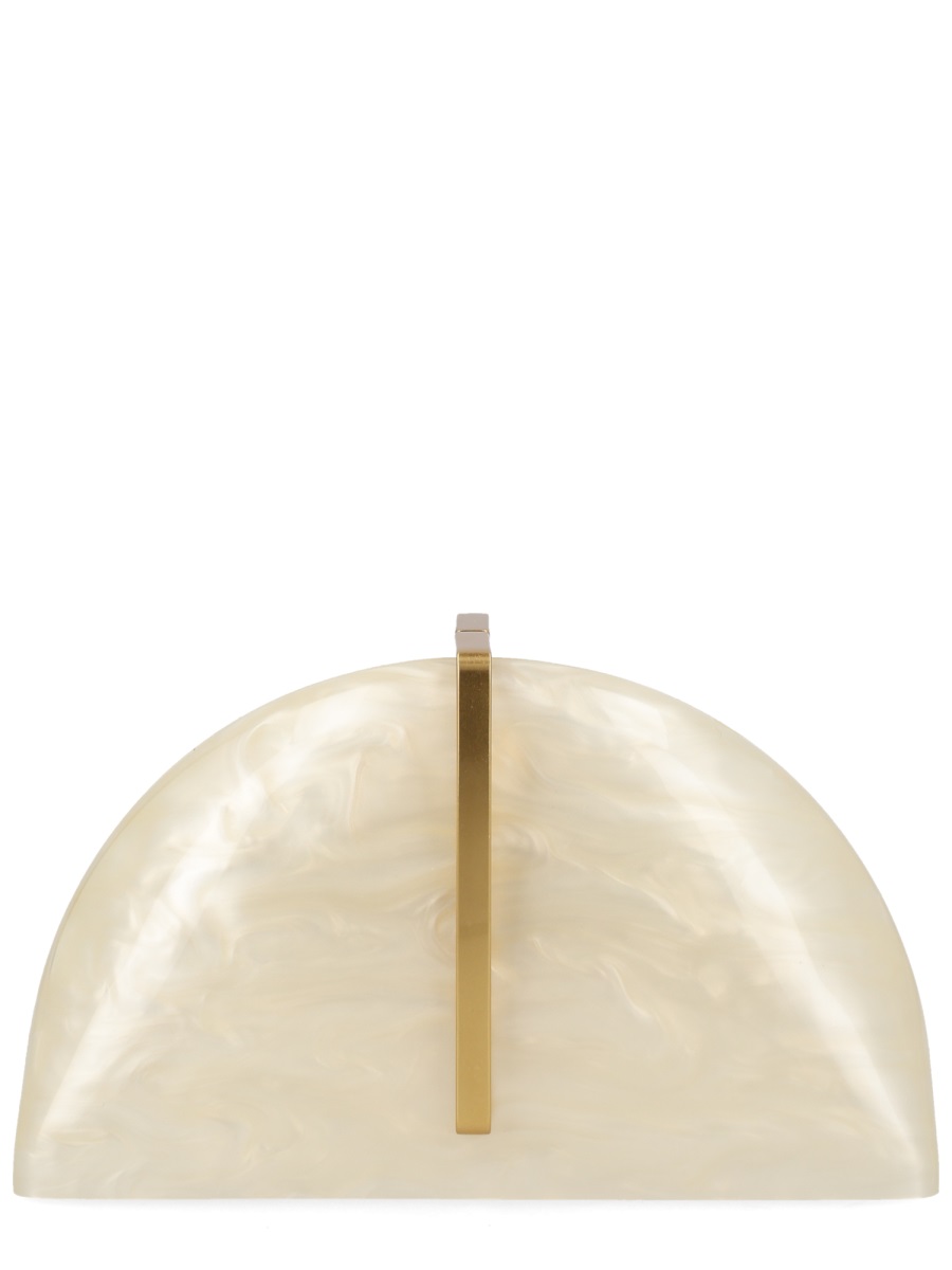 Cult Gaia Laguna Glossy Acrylic Gold Clutch Neutraal