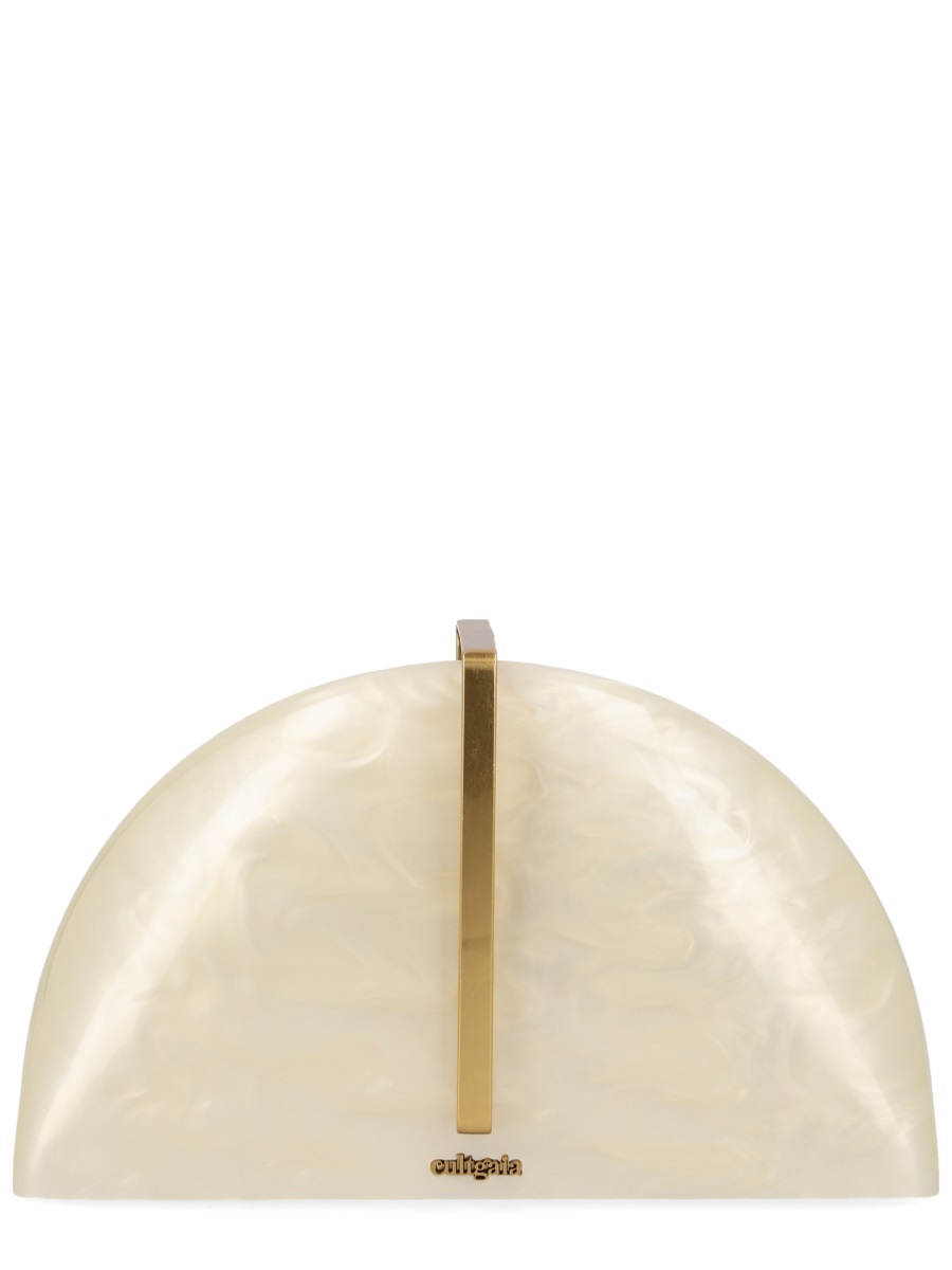 Cult Gaia Laguna Glossy Acrylic Gold Clutch Neutraal