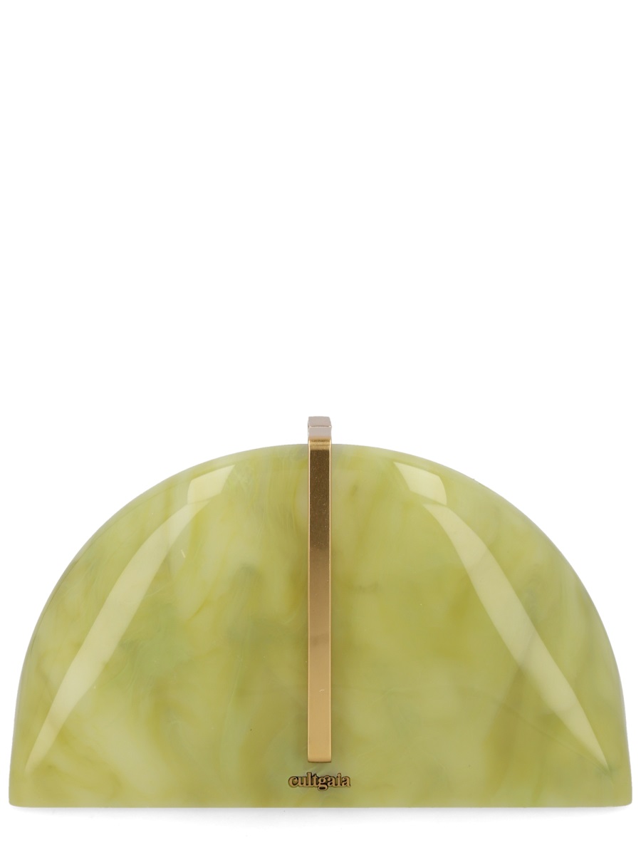 Cult Gaia Laguna Marbled Acrylic Gold Clutch Groen