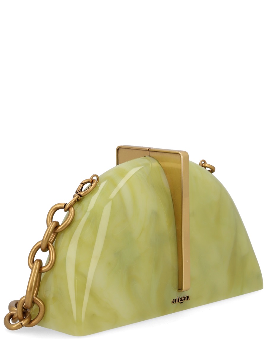 Cult Gaia Laguna Marbled Acrylic Gold Clutch Groen