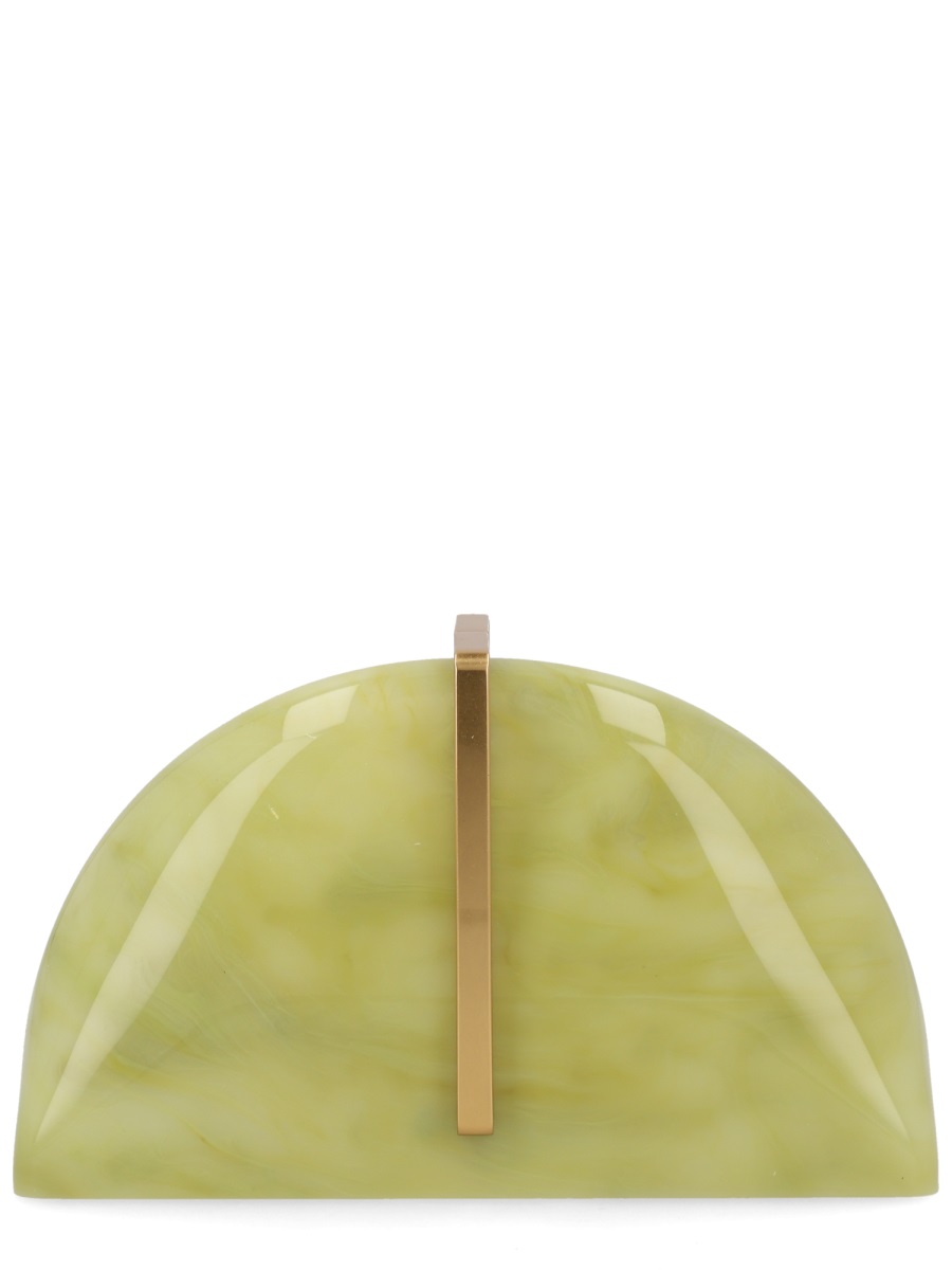 Cult Gaia Laguna Marbled Acrylic Gold Clutch Groen