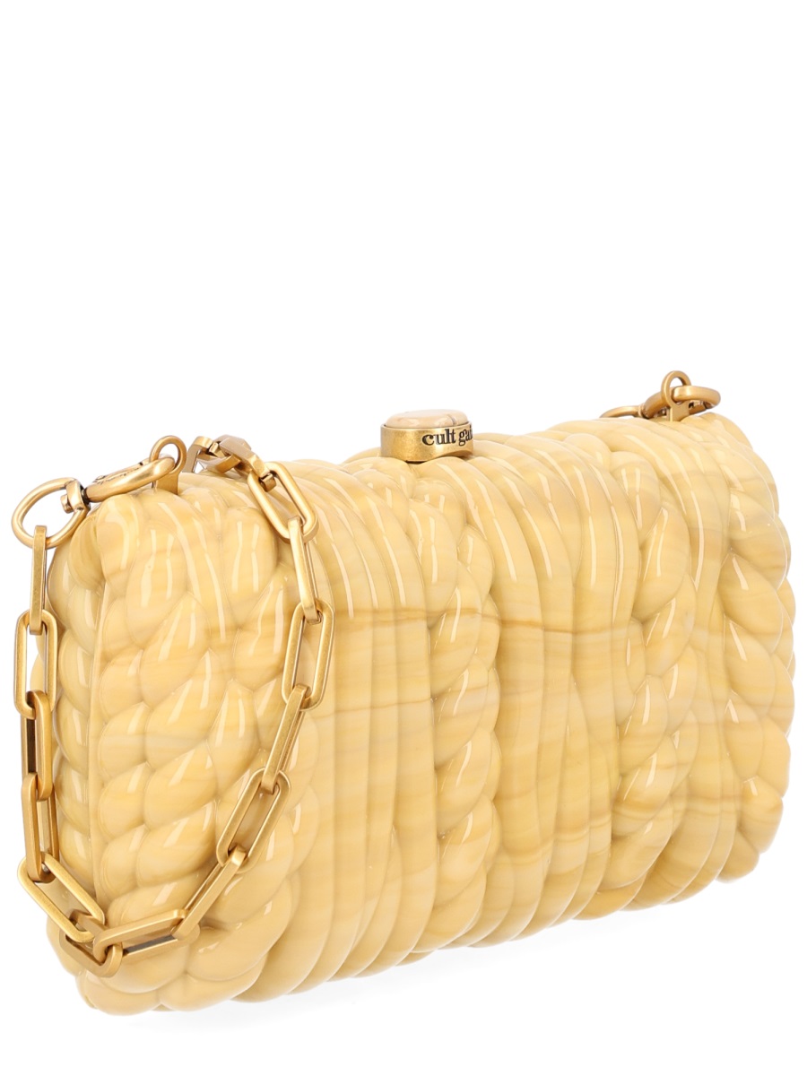 Cult Gaia Helene Twisted Rope Gold Clutch Bruin