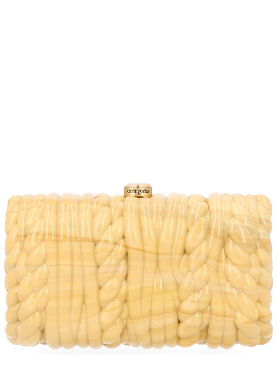 Cult Gaia Helene Twisted Rope Gold Clutch Bruin