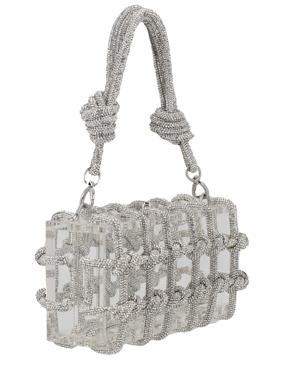 Cult Gaia Bess Acrylic Knotted Lattice Handbag Grijs