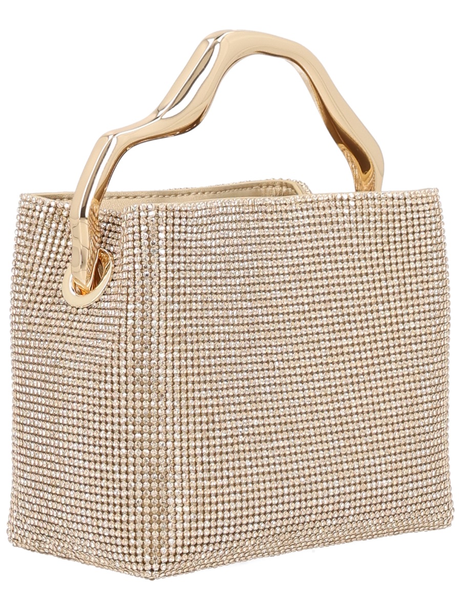 Cult Gaia Solene Mini Rhinestone Structured Handbag Neutraal