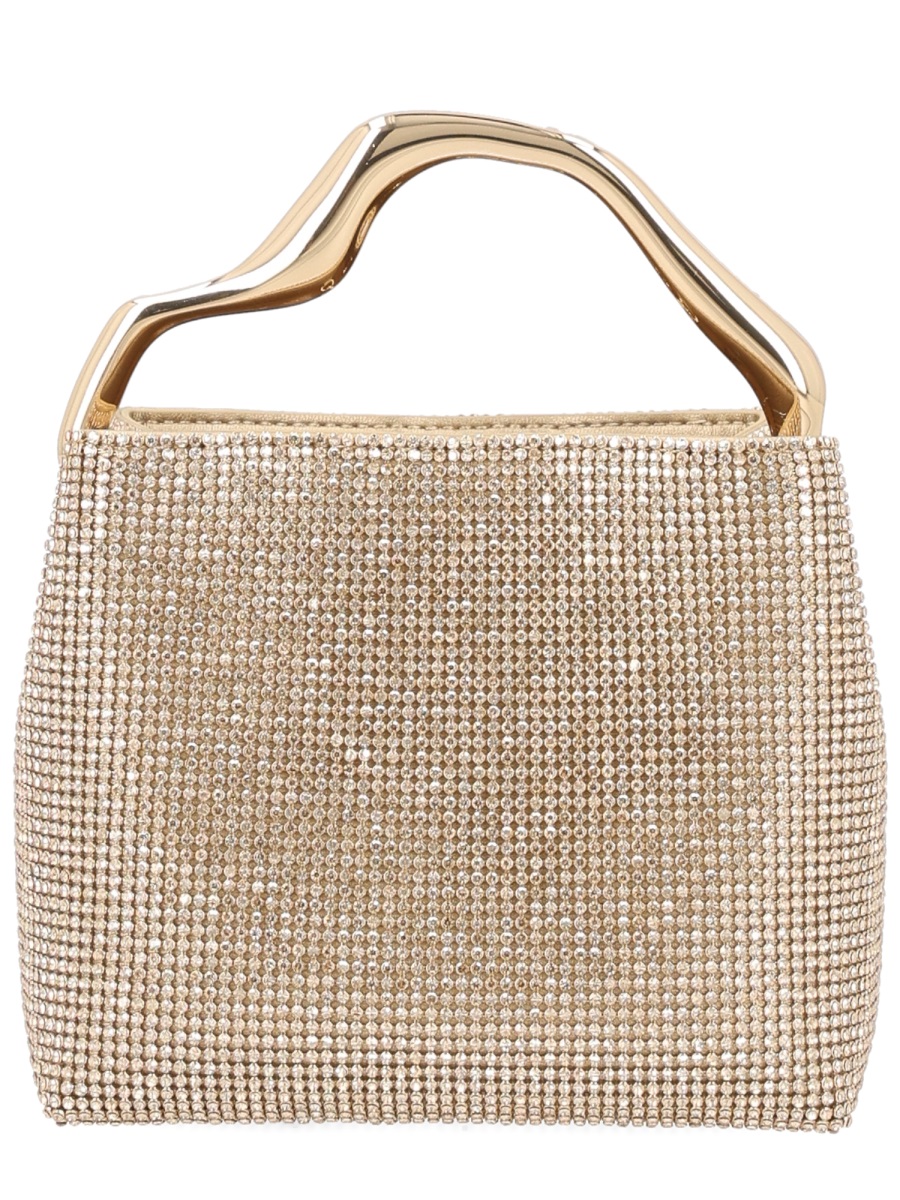 Cult Gaia Solene Mini Rhinestone Structured Handbag Neutraal
