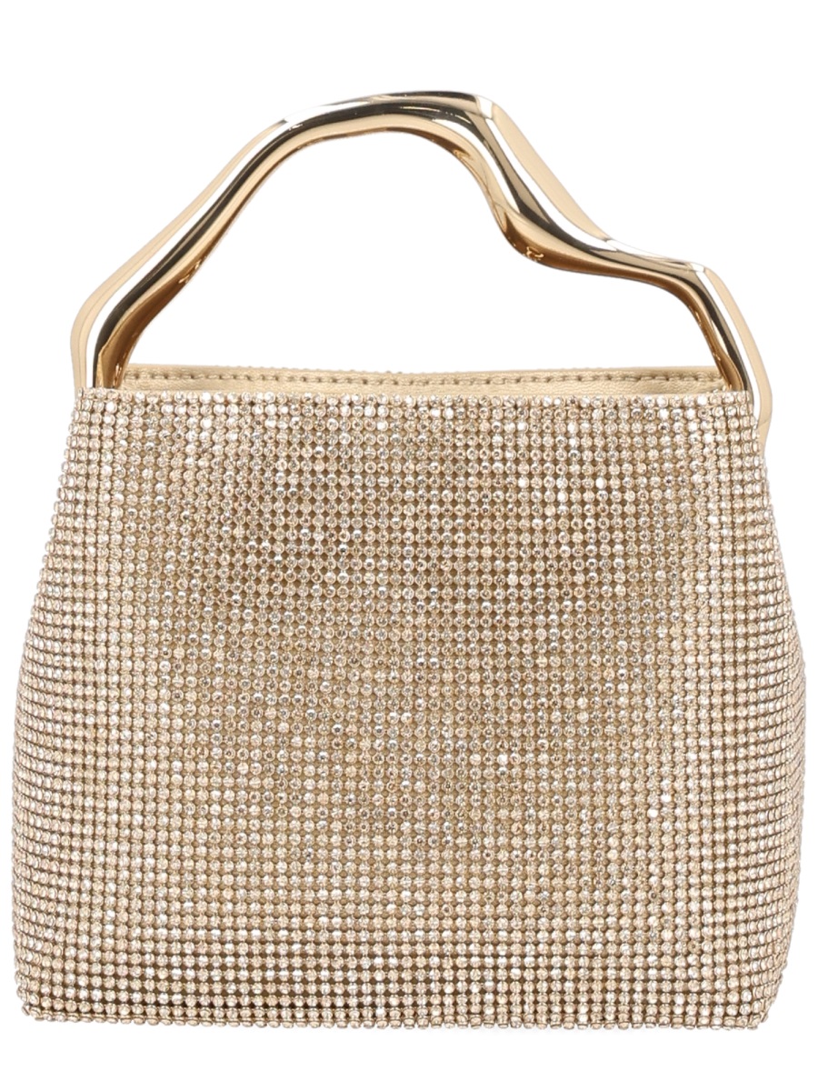 Cult Gaia Solene Mini Rhinestone Structured Handbag Neutraal