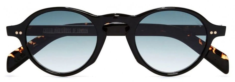 Cutler & Gross Gr08 Oval Dark Havana Acetate Sunglasses Zwart