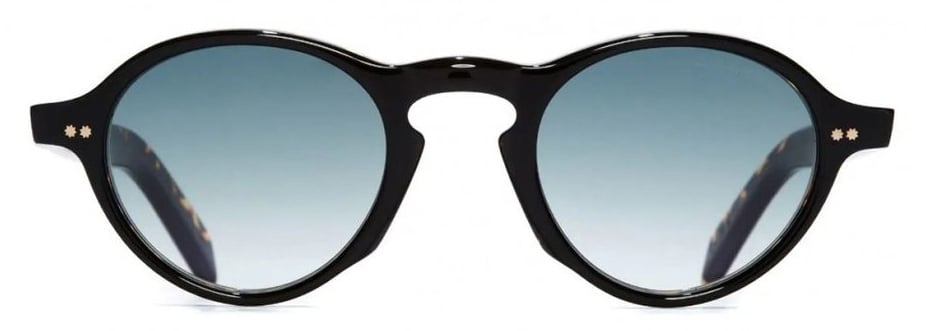 Cutler & Gross Gr08 Oval Dark Havana Acetate Sunglasses Zwart
