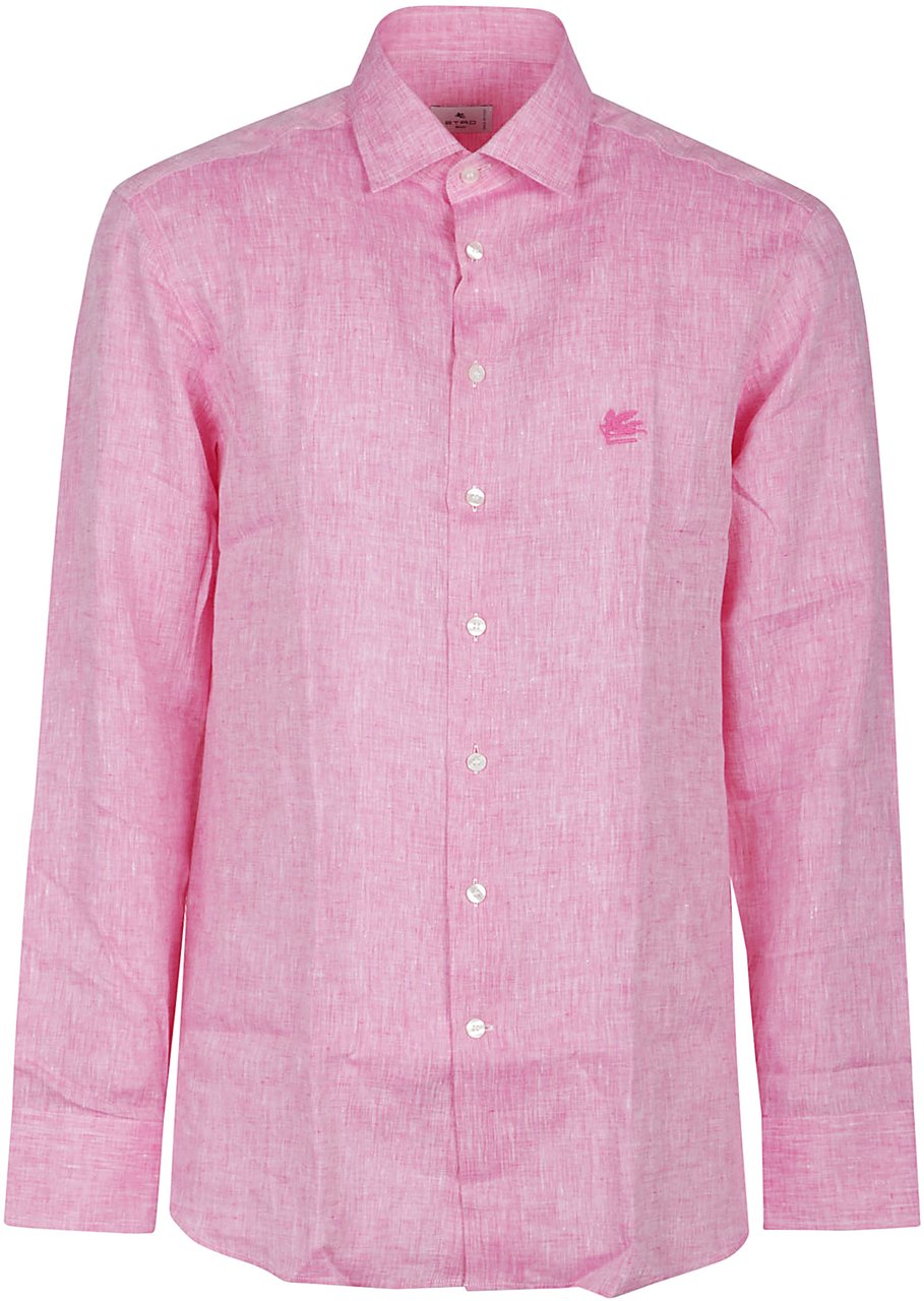 Etro Roma Long Sleeve Logo Shirt Pink & Purple Roze