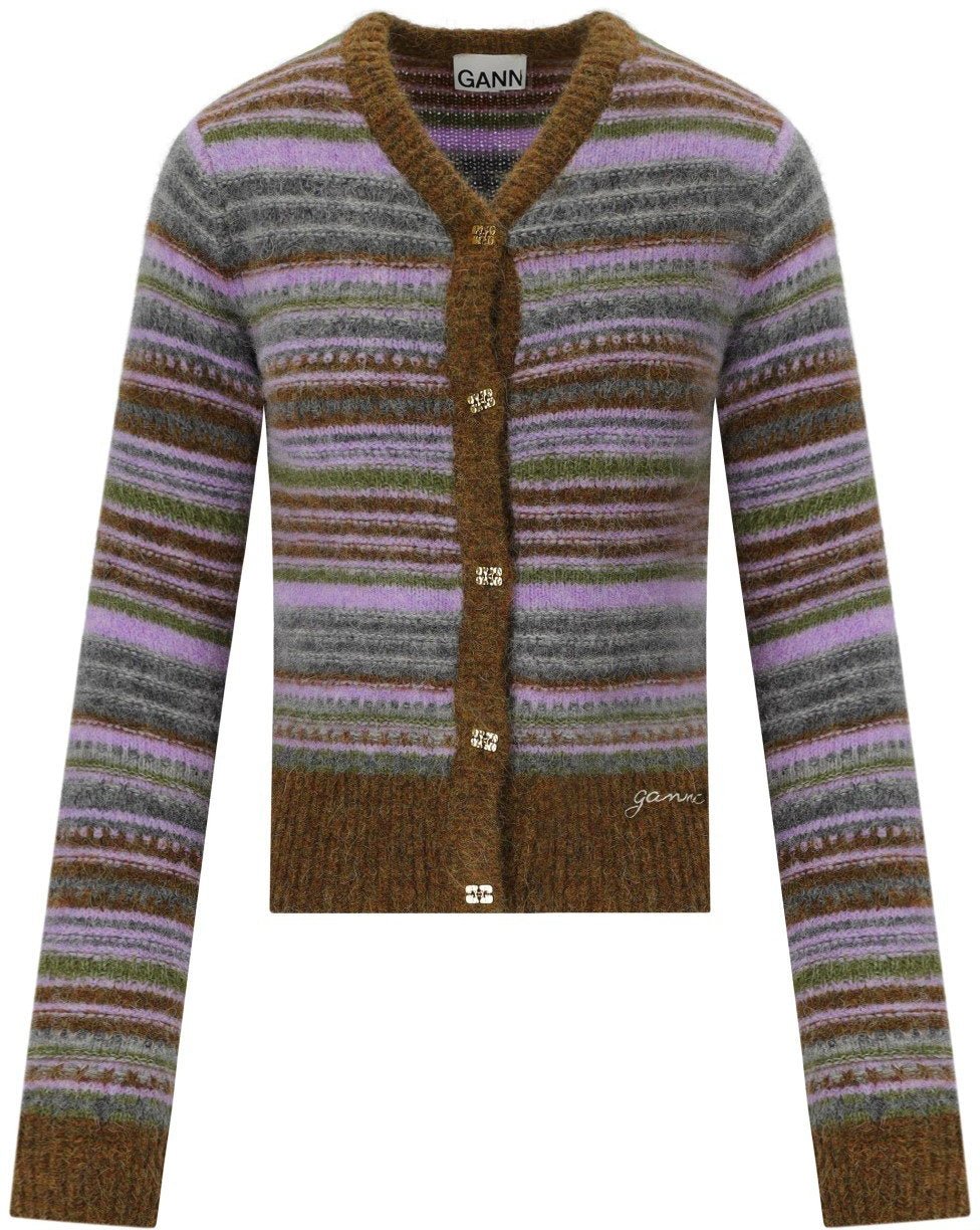 Ganni GANNI MULTICOLOR STRIPED CARDIGAN Divers