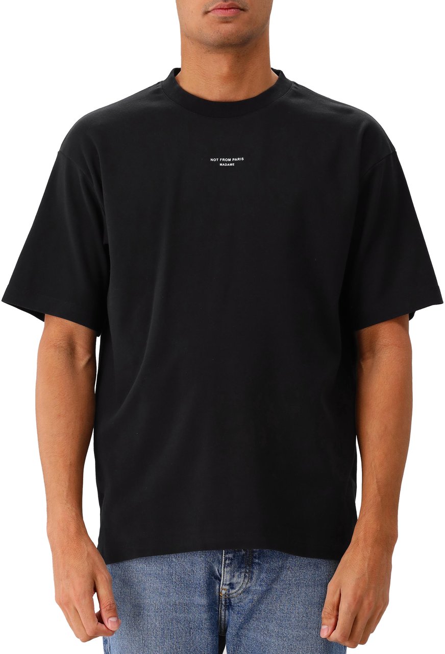 Drôle de Monsieur Drôle de Monsieur T-shirt Zwart Classique Slogan Zwart