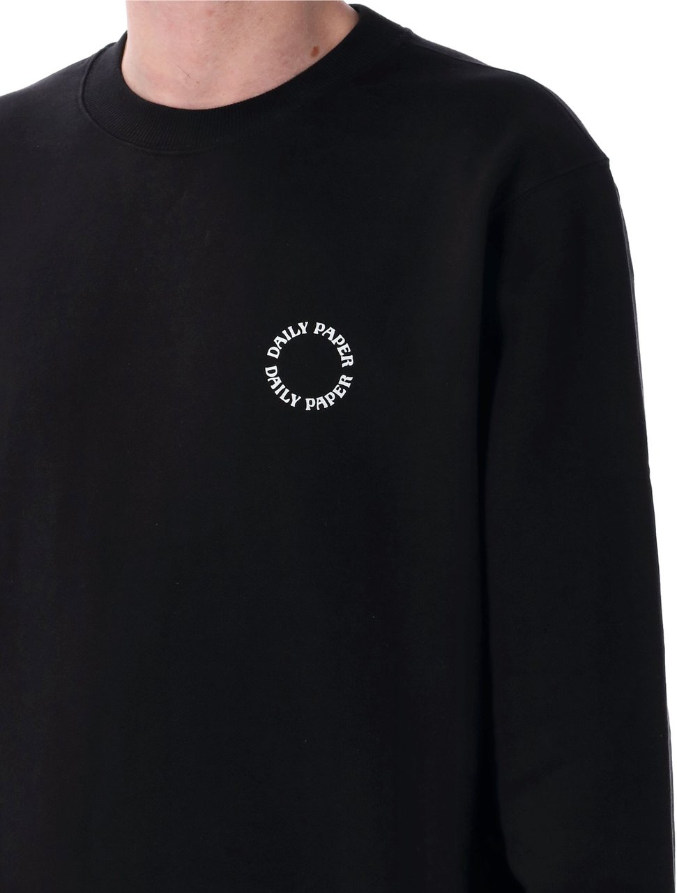 Daily Paper Fleece Crew Neck Circle Logo Nero Zwart