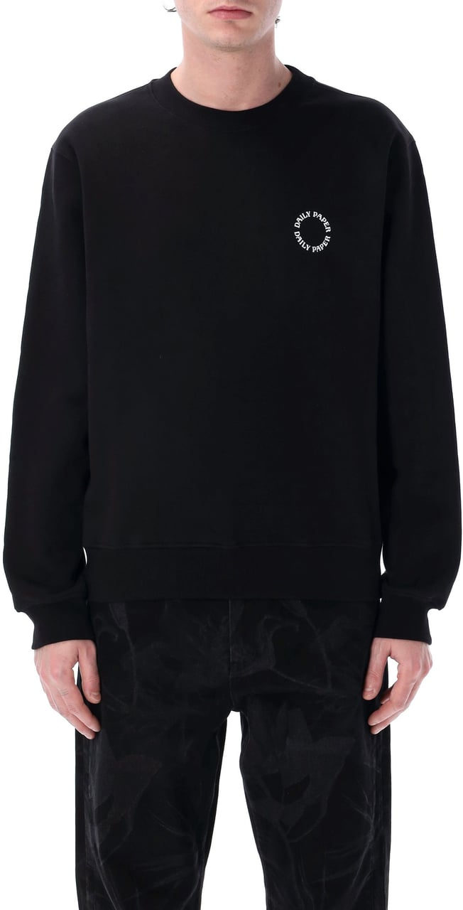 Daily Paper Fleece Crew Neck Circle Logo Nero Zwart