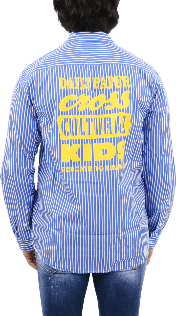 Daily Paper Heren Mambo Shirt Blauw/Wit Blauw