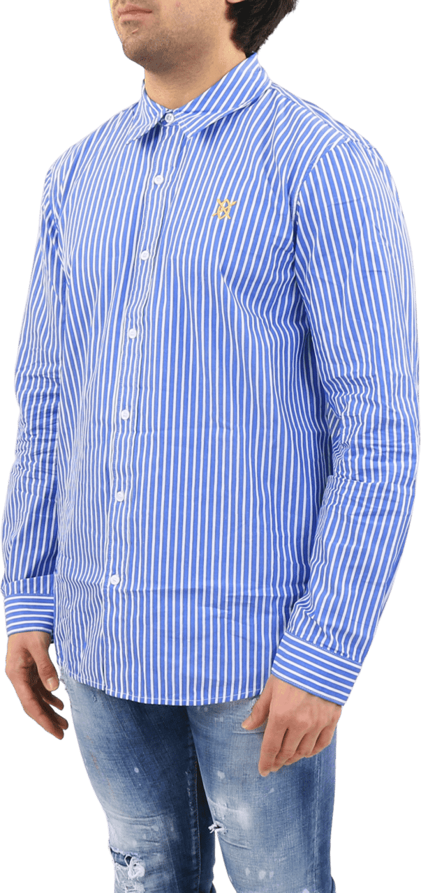 Daily Paper Heren Mambo Shirt Blauw/Wit Blauw
