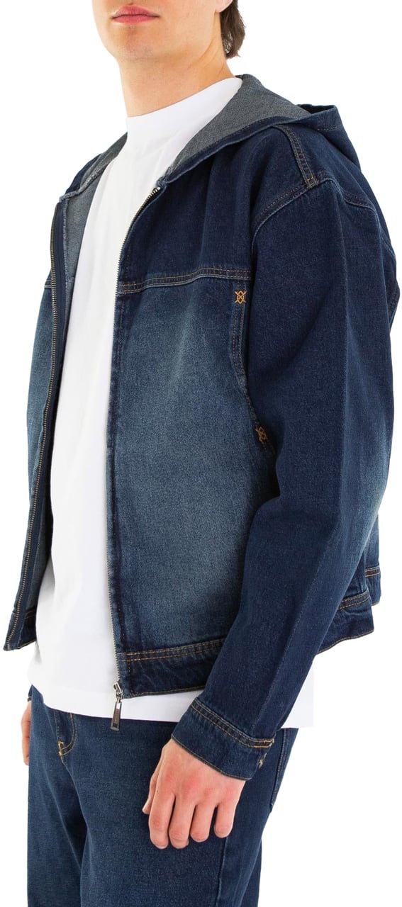 Daily Paper Heren Washed Denim Jacket Blauw Blauw