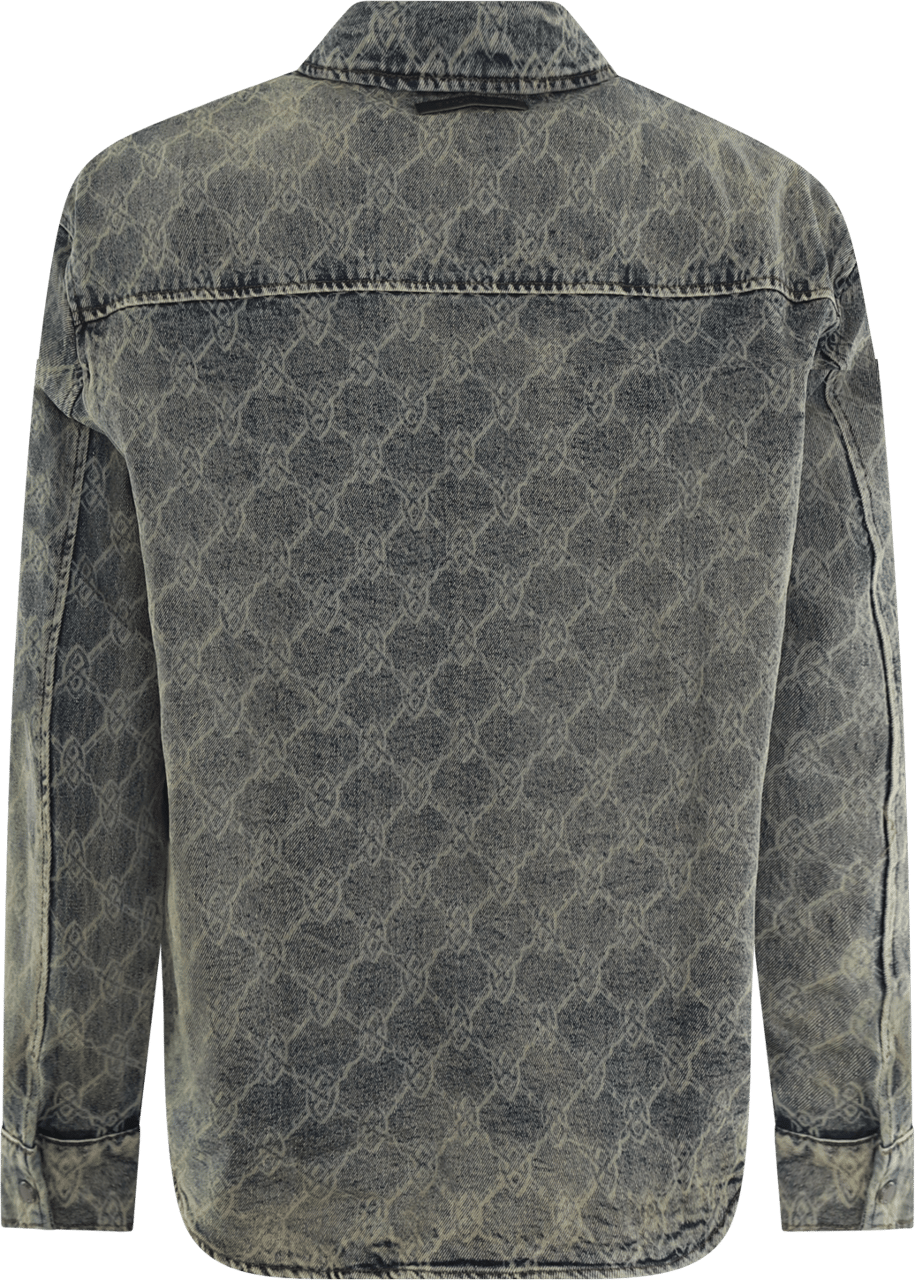 Daily Paper Heren Shield Laser Denim Shirt Grijs Blauw