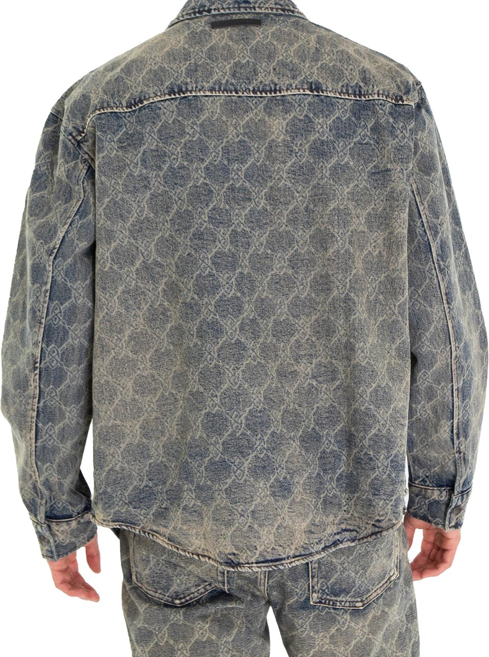 Daily Paper Heren Shield Laser Denim Shirt Grijs Blauw