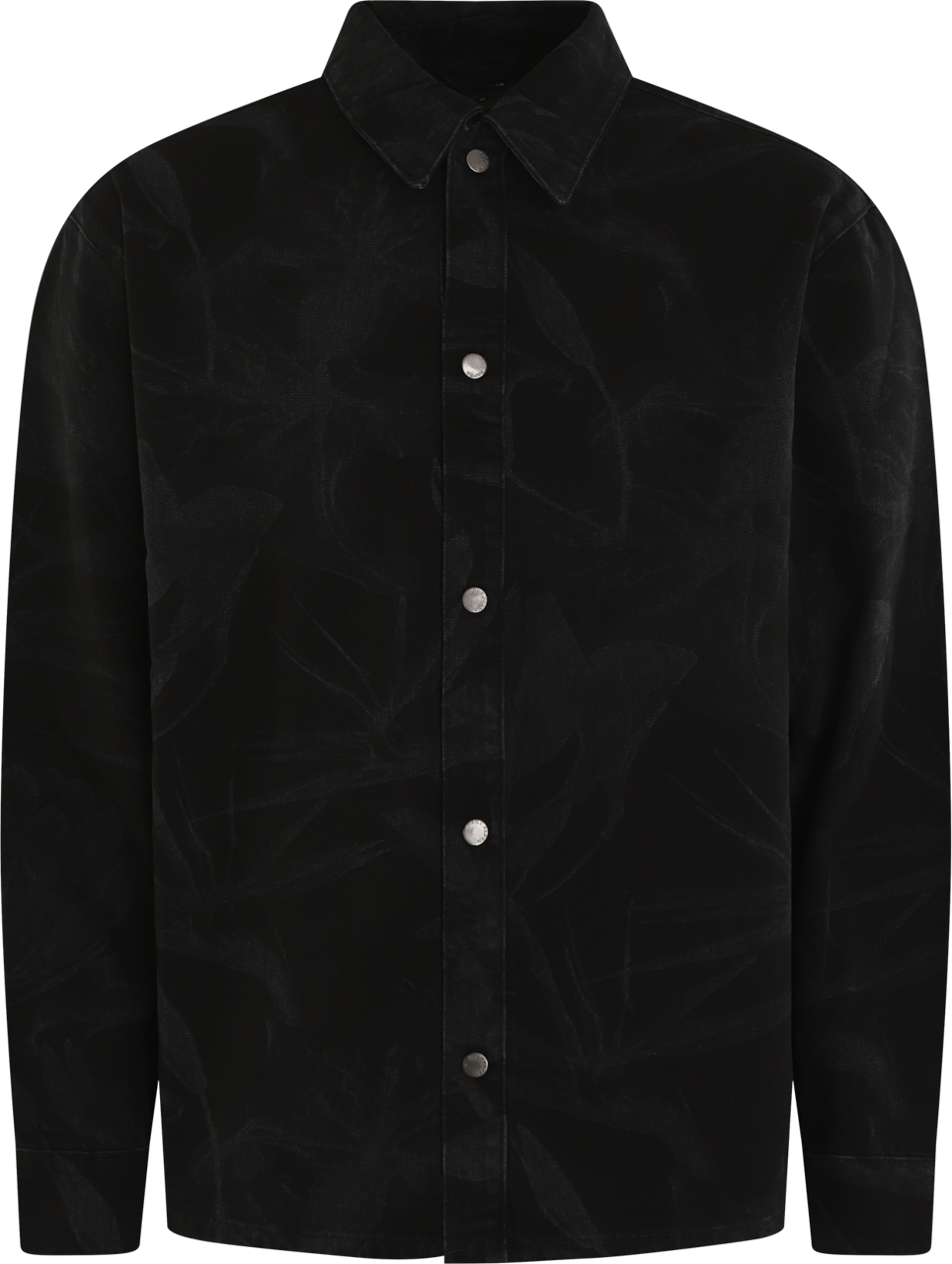 Daily Paper Heren Floral Lasar Demin Shirt Zwart Zwart