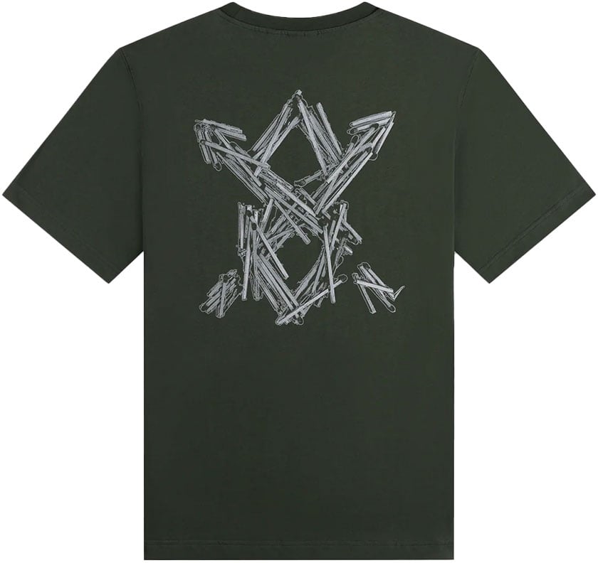 Daily Paper rosin green matchstick shield t shirt 2 Groen