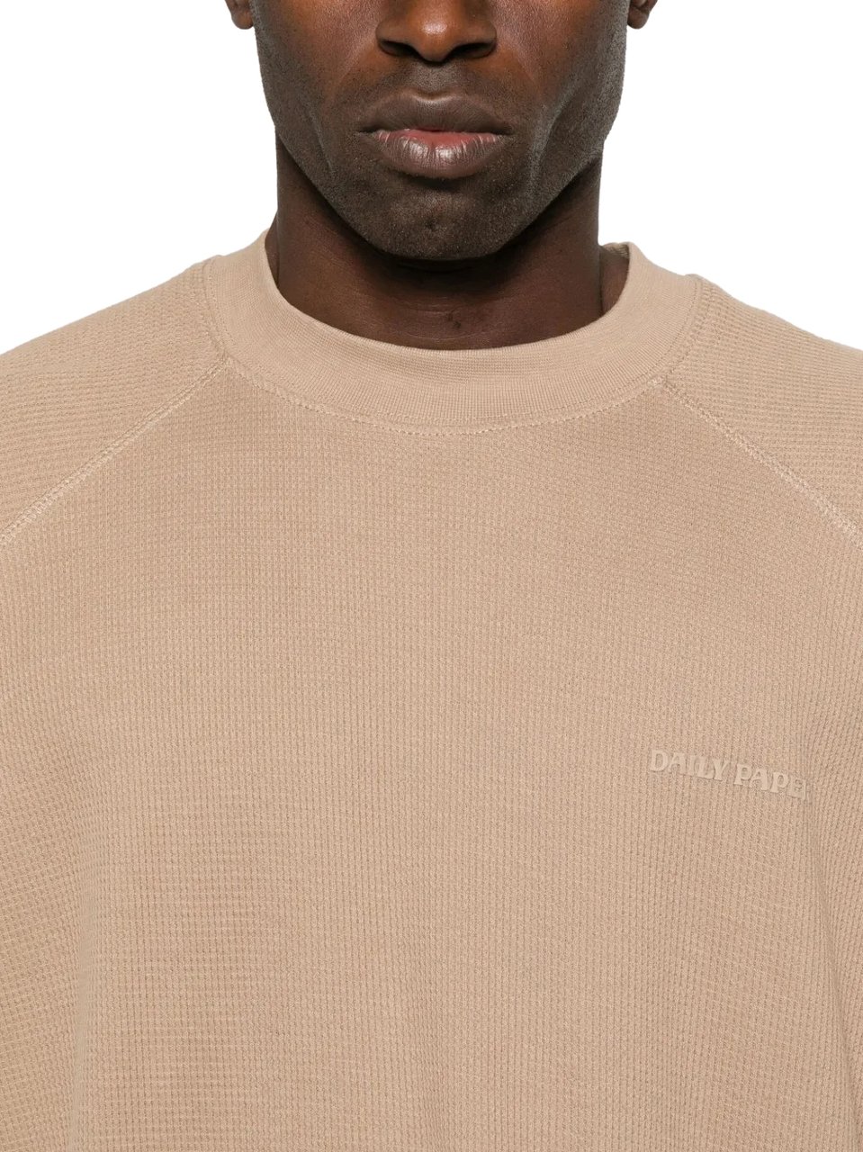 Daily Paper irish cream waffle boxy t shirt Beige