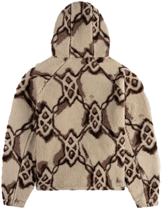 Daily Paper off white burned shield sherpa jacket Beige