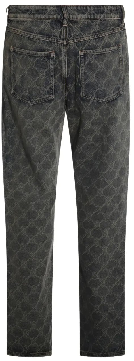 Daily Paper jean a logo imprime Blauw