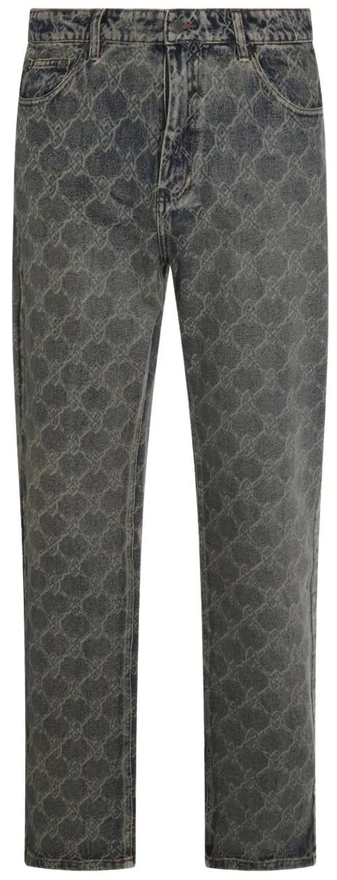 Daily Paper jean a logo imprime Blauw